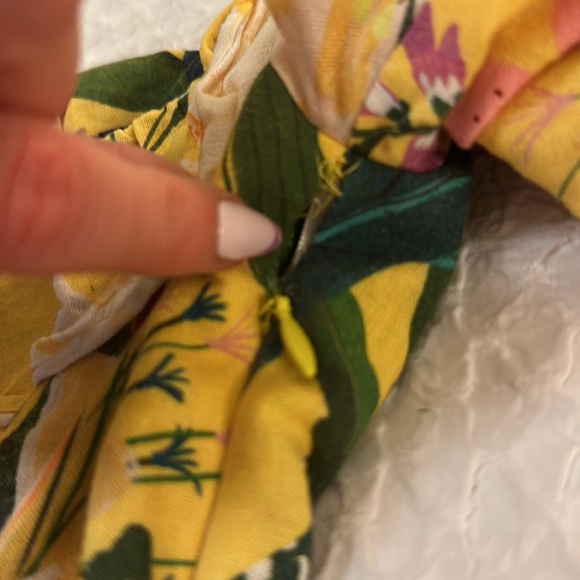 FARM Rio Golden Jungle Linen Midi Dress sz Small - Picture 16 of 16